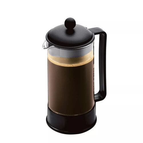Καφετιέρα Brazil8Cup34oz French Press, μαύρη: Γυάλινη καράφα, Κατάλληλη για πλυντήριο πιάτων, 1