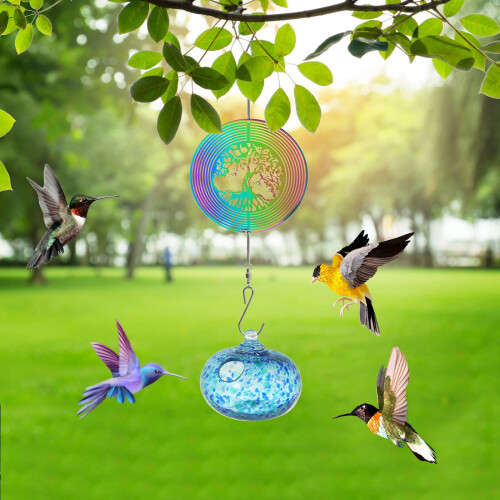 Hummingbird Feeder Wind Chime Outdoor Refractor 2