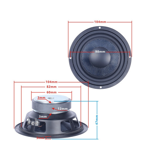 Ηχεία Subwoofer πολλαπλών μεγεθών για αυτοκίνητα με τεχνολογία κώνων από υαλοβάμβακα 1