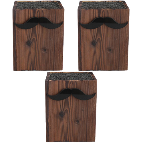 3Pièces Étui Bois Pour Ciseaux Coiffeur Accessoires Salon Café