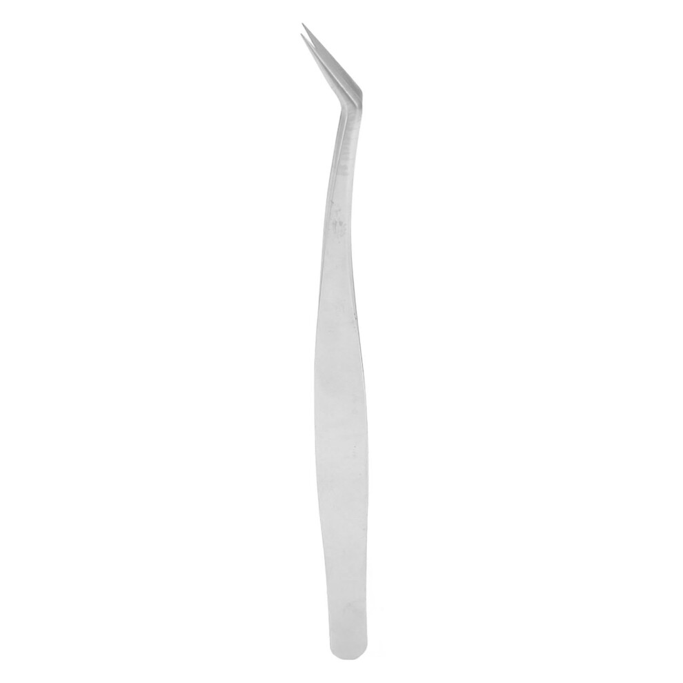 Gold High Precision Stainless Steel Curved Eyelash Tweezer 13.2Cm