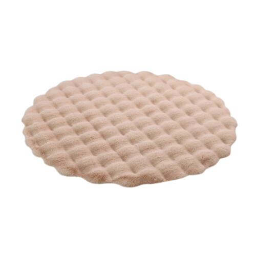 Tapete de chão redondo em acrílico, cáqui, 119 cm (47 polegadas) 1