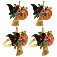 4St Oranje Metalen Napkin Rings Halloween Decoraties Servet Houders