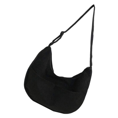 Black Canvas Shoulder Bag for Work and Travel 1 Pc 2