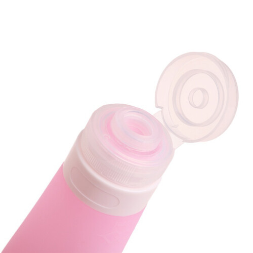 5Flacons De Voyages En Silicone Rose Distributeurs Liquides Sûrs