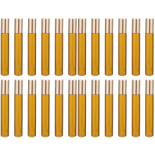 24Pcs Light Brown Empty Roller Bottles for Liquids Easy Refill