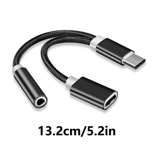 Διπλή λειτουργία USB C και προσαρμογέας φόρτισης τύπου C σε ακουστικά 3,5 mm και 2
