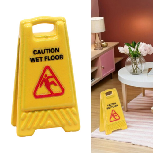 Πινακίδα προσοχής για κουκλόσπιτο κλίμακας 1/12, κουζίνα, εστιατόριο, αξεσουάρ 1