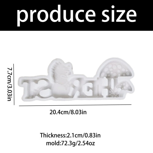 Silikoneforme Efterårsforme Epoxyharpiksforme Bogstaver med pindsvin Støbeforme Plasterforme 2