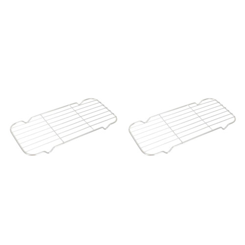 2Pièces Grille Friture Acier Sûr Four Réutilisable Argenté