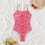 Dame vintage badedragt med ruchingprint 4