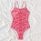 Dame vintage badedragt med ruchingprint 6