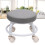 Gray Portable Low Rolling Stool with 4-Wheel Swivel and PU 3