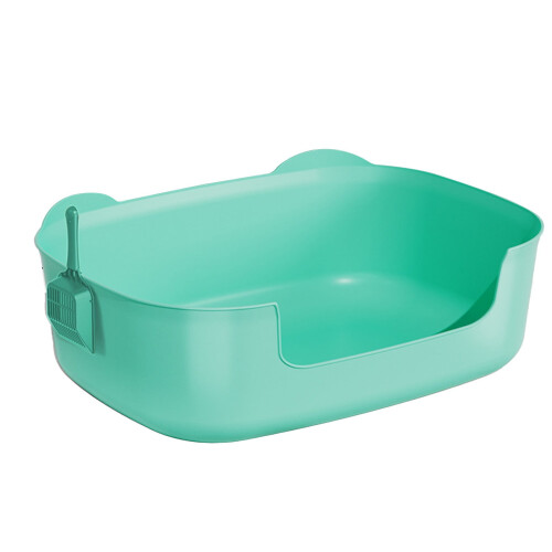 Μεγάλη άμμος άμμου γάτας με ψηλές πλευρές, προστασία από πιτσίλισμα, χαμηλή 1