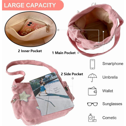 Τσάντα Crossbody από Κορδούρι για Γυναικεία – Μεγάλη Τσάντα Ώμου Tote 2