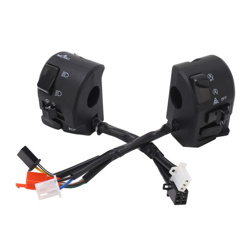 Interruptor de controle universal para guidão esquerdo de motocicleta de 7/8 polegadas com interruptor de seta, buzina, desligamento automático de