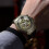 Men's Automatic Watch Skeleton Dial Roman Numerals Leather 3
