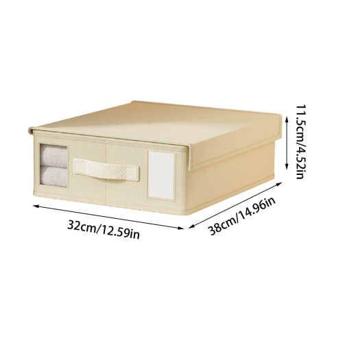 Foldable Zipper Bed Linen Storage Box, Non-Woven Breathable Fabric, Stackable, with Handle – Compatible with Standard Sheets & Quilts 2