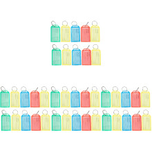 100Pièces Étiquettes Clés Colorées Plastique Avec Anneaux Solidité