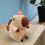 Sac à dos en peluche capybara, décontracté, style et léger, kaki. 6
