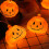 Φωτάκια σε σχήμα κολοκύθας για το Halloween, 20 LED, 9,8 πόδια, Λειτουργούν με μπαταρία, 4