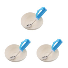 3Sets Flexible Self-Feeding Utensils Weighted Plastic Silicone Cutlery