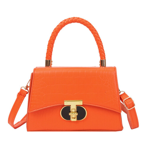 Single Shoulder Bag Orange PU Leather, Universal 1