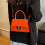 Single Shoulder Bag Orange PU Leather, Universal 5