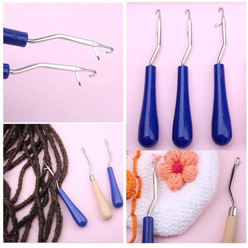 Knitting Tool for Rug Making Crochet Hook Sewing Knitting Handle Bent Latch Hook 2