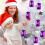 AuroraX Valentine's Day hanging decor purple glitter gem 6