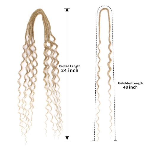 Dreadlocks Extensions 24 Inch Synthetic Curly 5 Strands 2