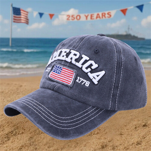 Vintage Patriotic Καπέλο Μπέιζμπολ από Βαμβάκι με Ρυθμιζόμενο Snapback 1