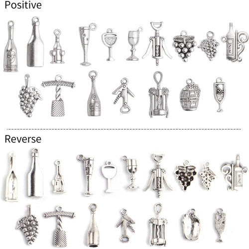 68 silberne Weinanhänger für DIY-Schmuck 2