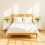White Bedside Table with Gold Legs, 2 Drawers 1