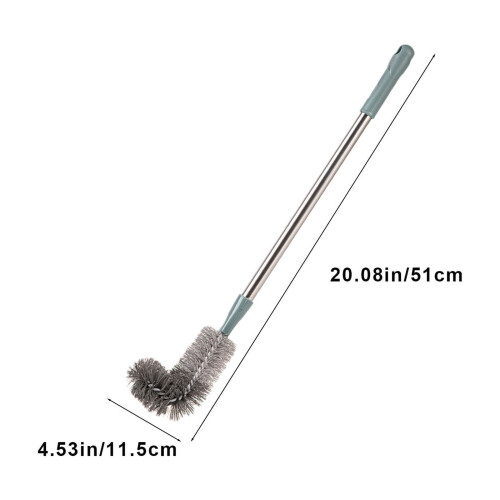 Toilet Brush with Plastic Bristles, Long Handle, Compact 2