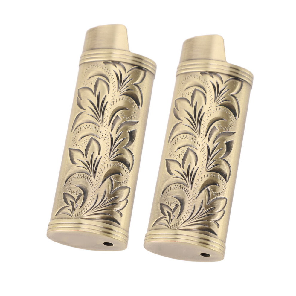 Bronze 2Pcs Vintage Zinc Alloy Lighter Case 70G