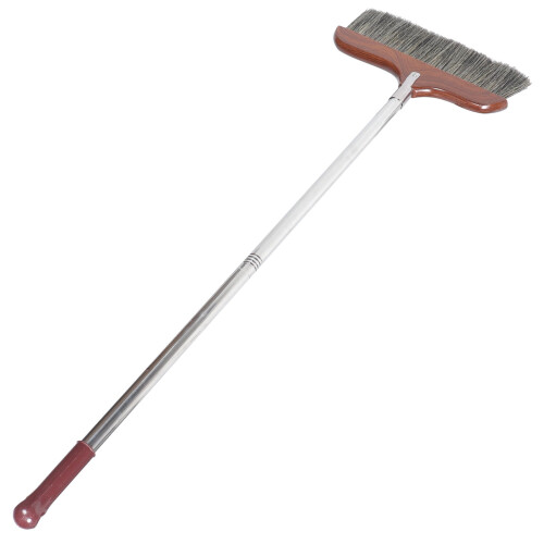Telescoping Broom Soft Bristle Coffee Wooden Rv Home Use Durable 2