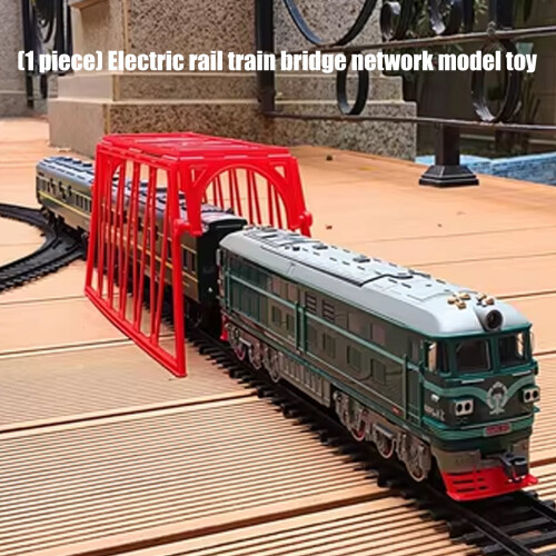 Plastic Train Track with Bridge, Tunnel, and Storage 1