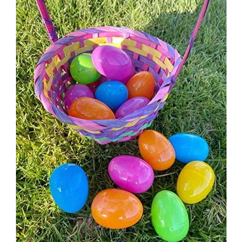 GIFTEXPRESS Plastic Bright Easter Egg Assortment 50 Pcs Perfect for Easter Egg Hunt/Surprise Egg/Easter Hunt 1
