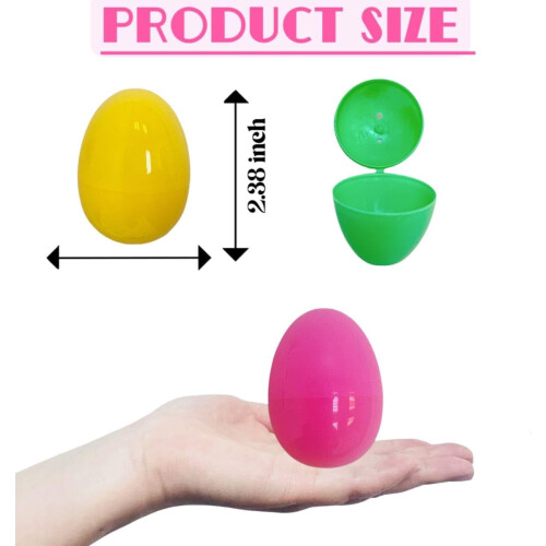 GIFTEXPRESS Plastic Bright Easter Egg Assortment 50 Pcs Perfect for Easter Egg Hunt/Surprise Egg/Easter Hunt 2