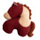 Soft Furry Pillow Cute Ponies Shape Cushion For Back-Red 1