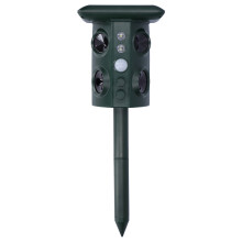 Weatherproof Animal Repellent Outdoor Solar Powered Motion Sensor Ultrasonic Deterrent Adjustable Sensitivity Flashing Light Easy Installation Garden