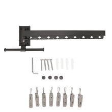 Kleiderschrank-Aufbewahrungsorganizer, schwenkbarer Wandhalter, klappbarer Kleiderständer, hochwertiger Edelstahl, robuster Wäscheständer, 180 Grad