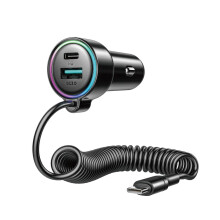 Cargador rápido para coche SiGN 90W 3 en 1 con cable USB-C