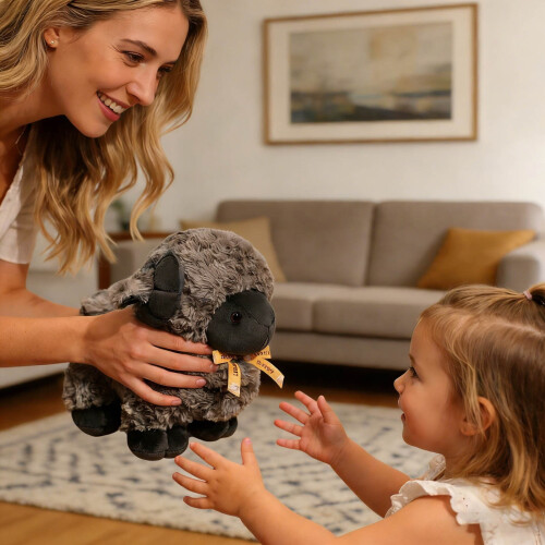 Curly Sheep Plush Toy Grey 23 cm 2