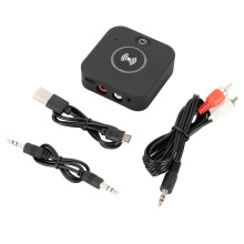 Adaptér prijímača Bluetooth 5.3 s automatickým opätovným pripojením a dvoma AUX výstupmi, potlačenie hluku, handsfree volanie pre