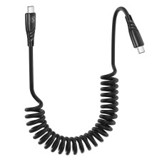 SiGN 60W Spiral-USB-C-zu-USB-C-Schnellladekabel fürs Auto - Schwarz