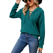 Damen-Pullover-Sweatshirts mit Kapuze, gehäkelt, gestreift, leicht, lässig, aus weichem Stoff, verstellbarer Kordelzug und vielseitiges Styling