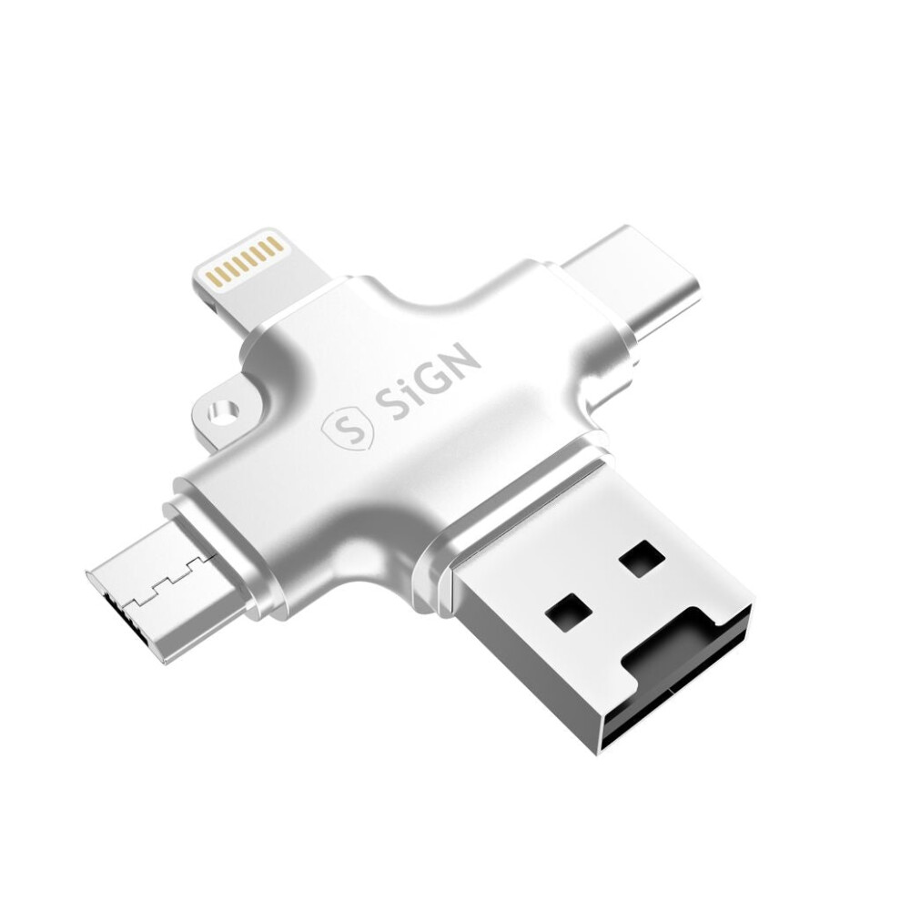 Sign Micro Sd Memory Card Reader For Mobile Usb-C/Usb-A/Micro Usb/Lightning 7350149977750