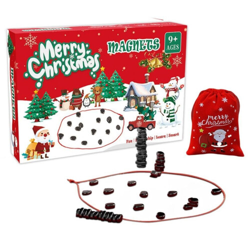 Magnetic board game puzzle strategy game, Christmas version